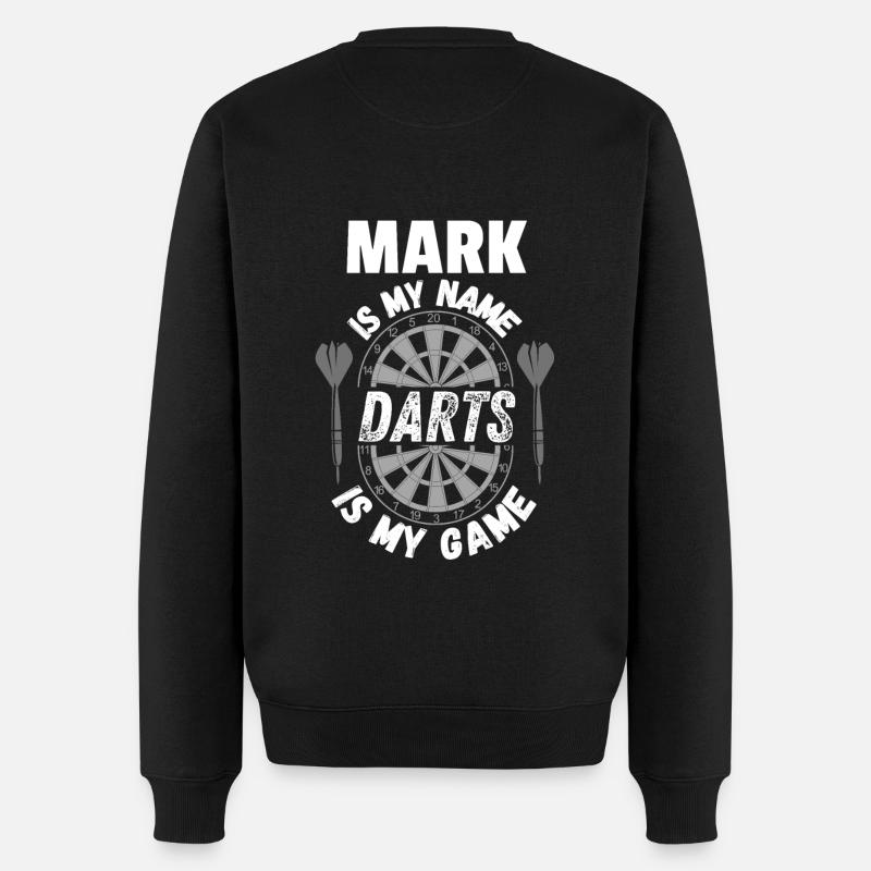 Dart-Merchandise nach Namen Mark personalisiert - Männer Premium Bio Pullover - Schwarz