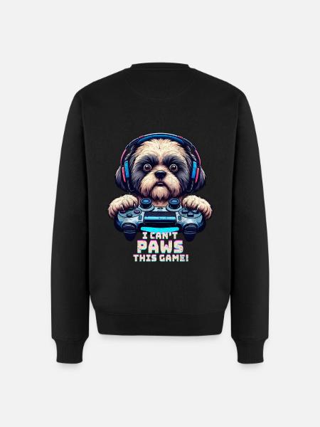 Game nerds, Shih Tzu doggy lovers - Men's Premium Organic Jumper - black