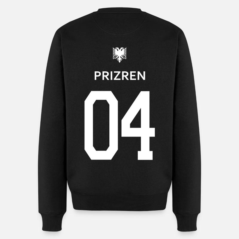 Albanische T-Shirt Priren 04 Adler albania eagle - Männer Premium Bio Pullover - Schwarz