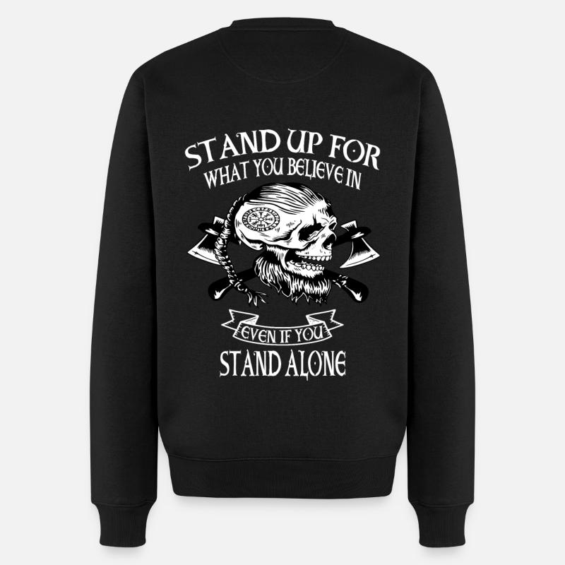 Wikinger Totenkopf Skull nordisch - Männer Premium Bio Pullover - Schwarz