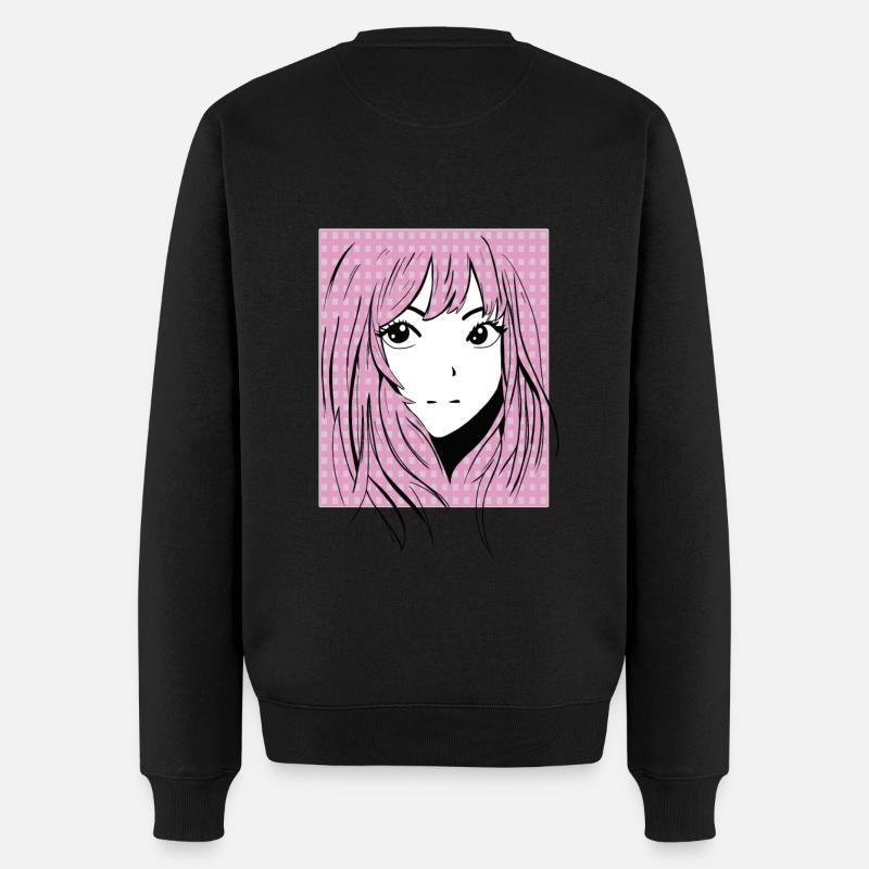 Anime Manga Girl - Männer Premium Bio Pullover - Schwarz