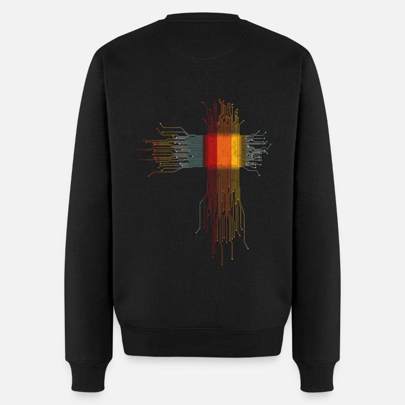 Retro CPU Prozessor Informatiker Elektriker - Männer Premium Bio Pullover - Schwarz