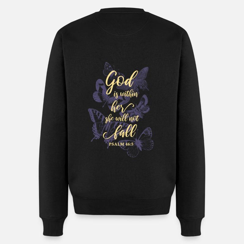 Papillons verset biblique chrétien - Pull Premium bio Homme - noir