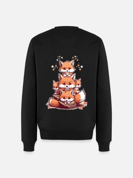 Cute foxes - Men's Premium Organic Jumper - black
