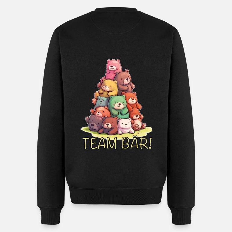 Team Bär Teddybär - Männer Premium Bio Pullover - Schwarz