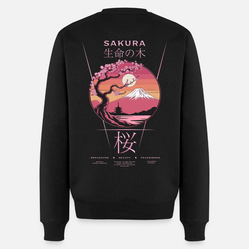 Sakura - Japon - Pull Premium bio Homme - noir