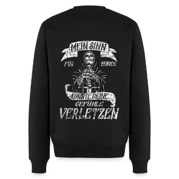 Böser Humor ist bester Humor ! - Männer Premium Bio Pullover - Schwarz - Hinten - Nico (187cm)