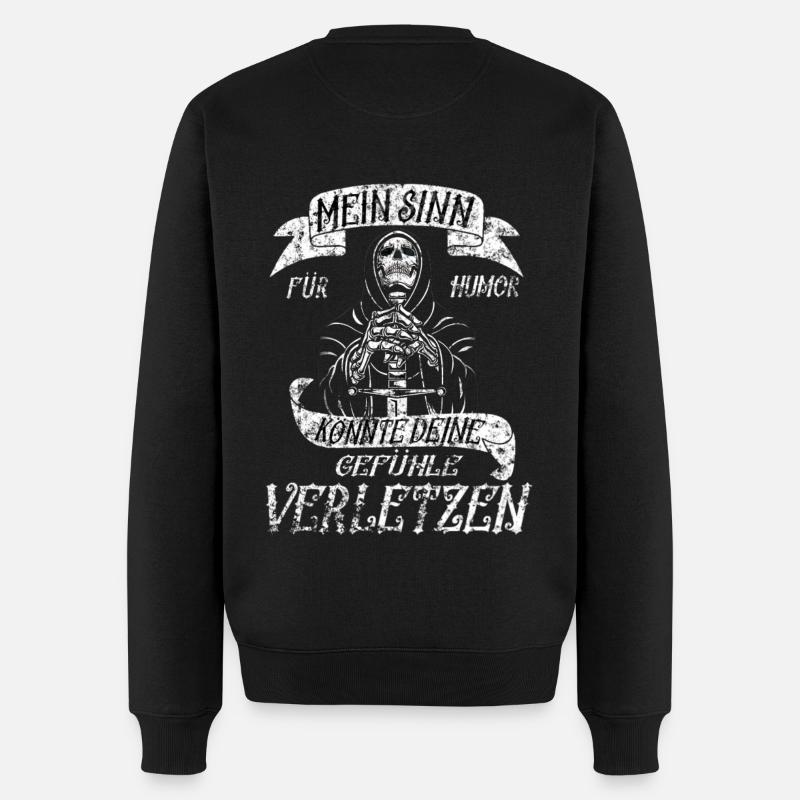 Böser Humor ist bester Humor ! - Männer Premium Bio Pullover - Schwarz