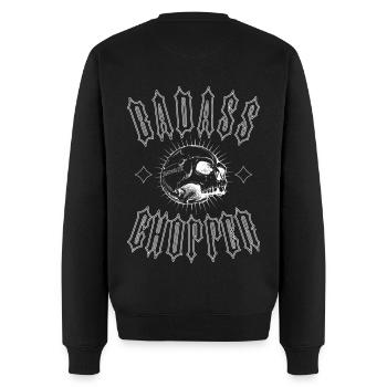 BADASS CHOPPER - Männer Premium Bio Pullover - Schwarz - Hinten - Nico (187cm)