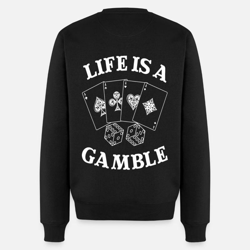 GAMBLE - Männer Premium Bio Pullover - Schwarz