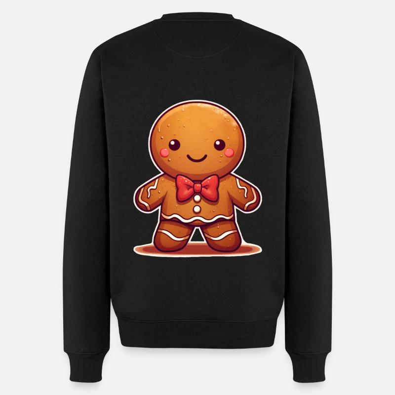 Lebkuchen - Männer Premium Bio Pullover - Schwarz