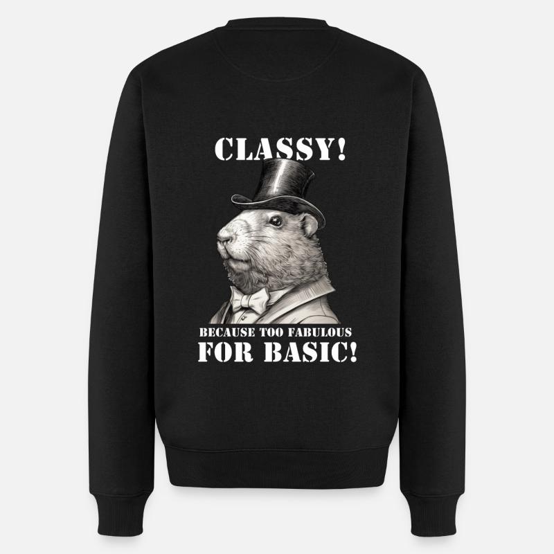 Capybara - Männer Premium Bio Pullover - Schwarz