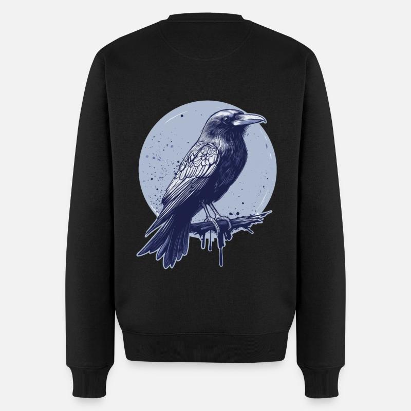 Rabe Krähe - Männer Premium Bio Pullover - Schwarz