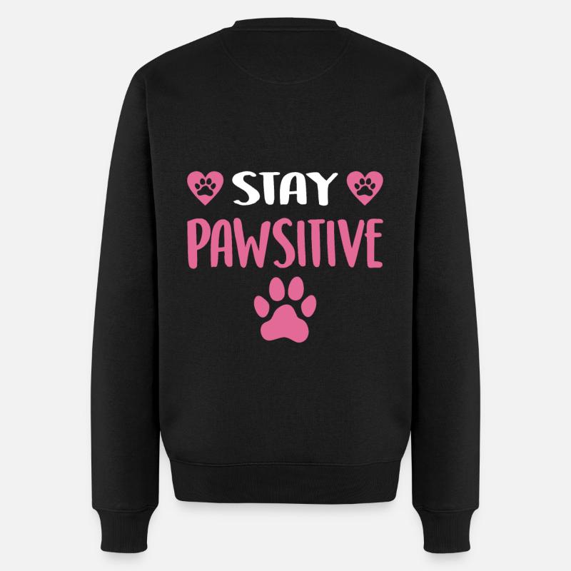 Pfoten bleiben, Hund - Männer Premium Bio Pullover - Schwarz