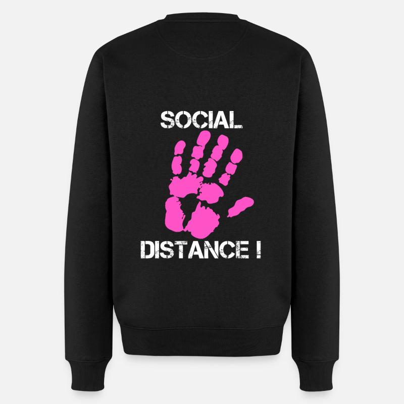 Social Distance - Männer Premium Bio Pullover - Schwarz