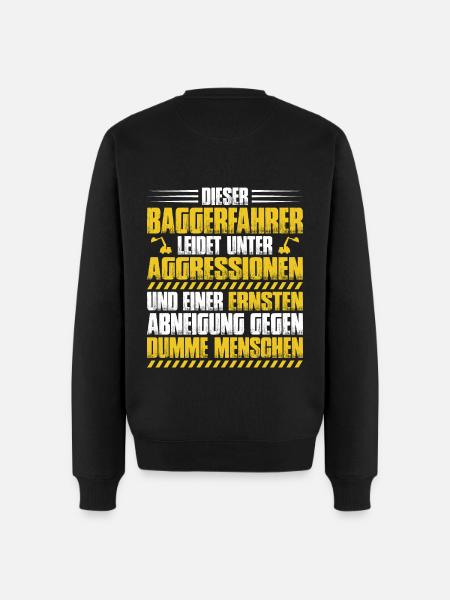 Baggerfahrer Baggerführer Bagger Geschenk - Männer Premium Bio Pullover - Schwarz
