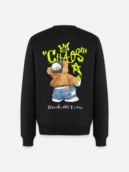 Chaos Bear Graffiti Break All Rules - Men's Premium Organic Jumper - black