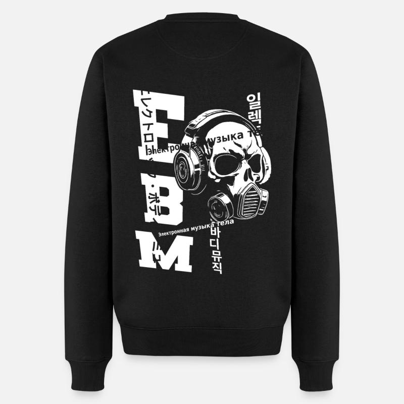 EBM Gasmasken Skull - Männer Premium Bio Pullover - Schwarz