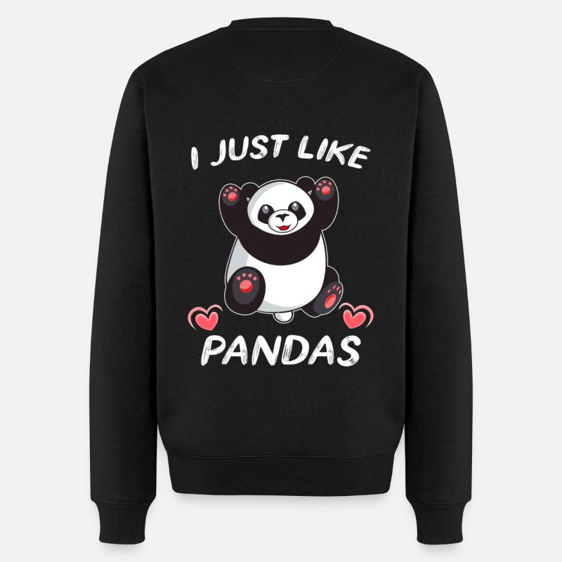 Panda mignon j'aime les pandas - Pull Premium bio Homme - noir