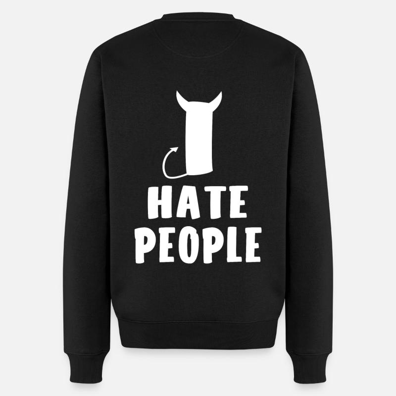I hate people - Men's Premium Organic Jumper - black