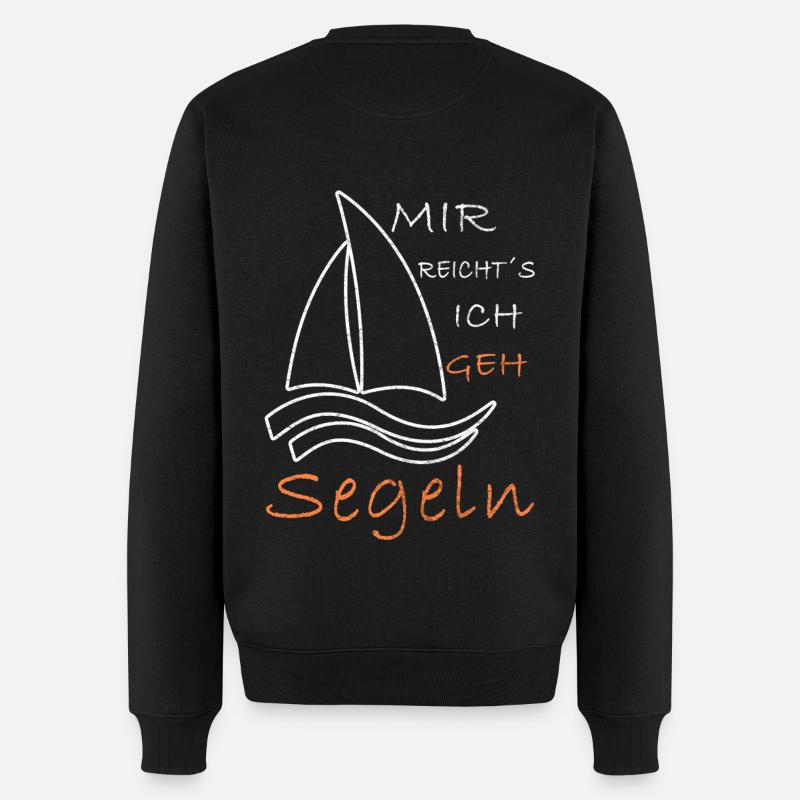 Mir reicht´s ich geh Segeln Segelboot Meer - Männer Premium Bio Pullover - Schwarz