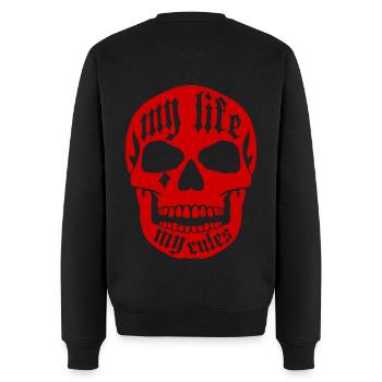 My Life My Rules - Männer Premium Bio Pullover - Schwarz - Hinten - Nico (187cm)