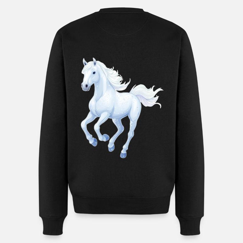 Pferd - Männer Premium Bio Pullover - Schwarz
