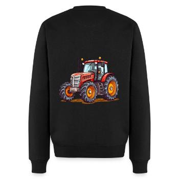 cartoon tractor - Men's Premium Organic Jumper - black - Back - Nico (187cm)
