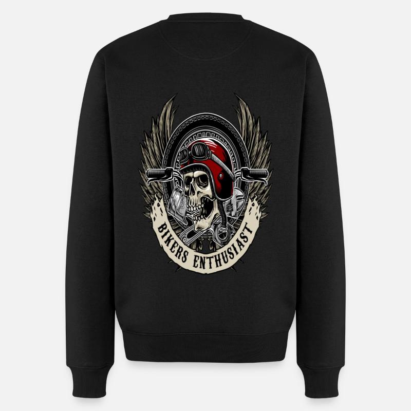 Schädel Biker shirt Skull Biker - Pull Premium bio Homme - noir