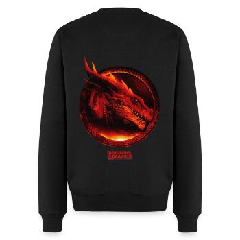 Dungeons & Dragons DND Roter Drachenkopf - Männer Premium Bio Pullover - Schwarz - Hinten - Nico (187cm)