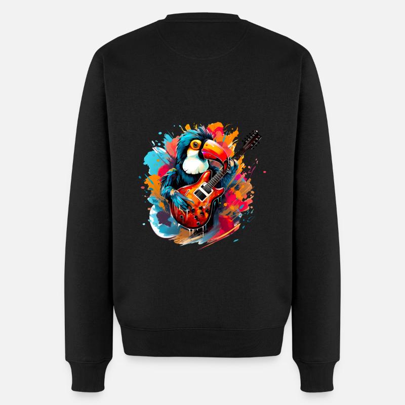 Toucan avec guitare - Pull Premium bio Homme - noir