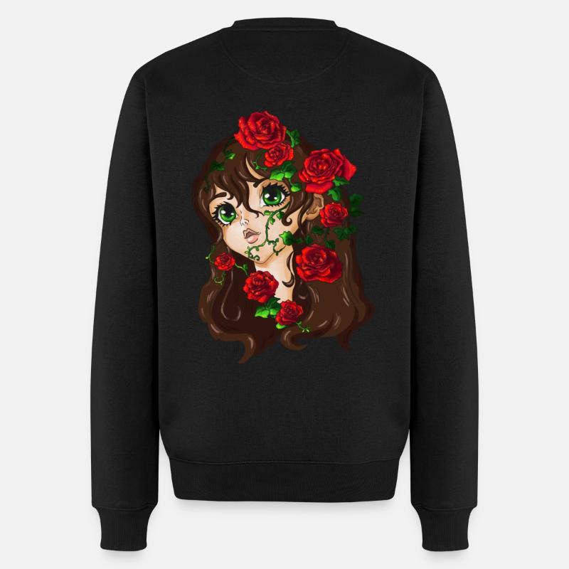 La Belle au bois dormant avec des roses rouges - Pull Premium bio Homme - noir