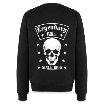 Legendary biker since 1966 - Men's Premium Organic Jumper - black - Back - Nico (187cm)
