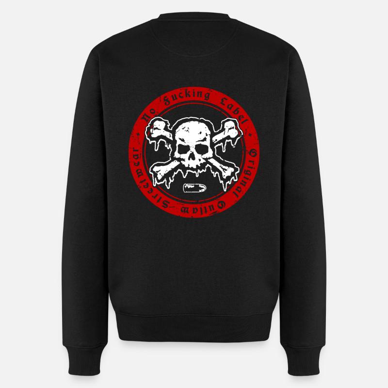 Crâne - pas de putain d’étiquette - Pull Premium bio Homme - noir