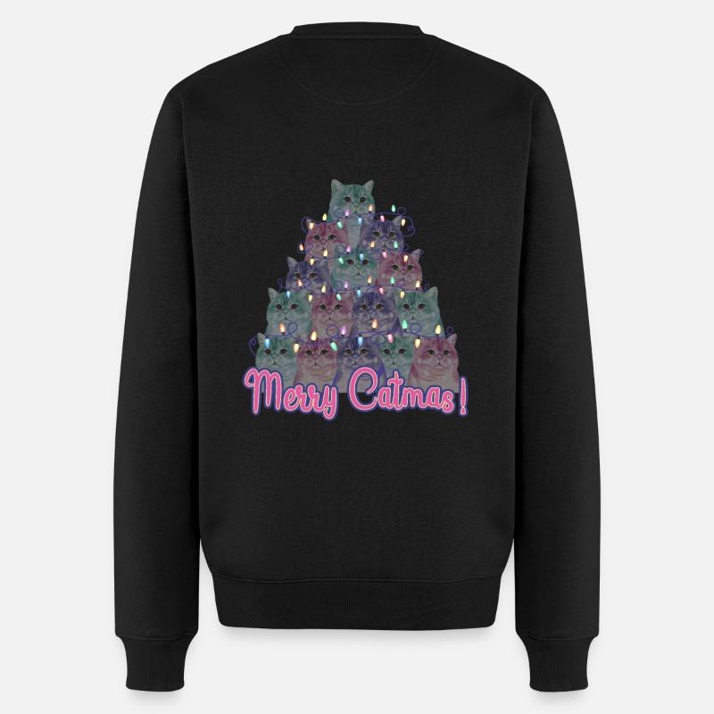 Joyeux Catmas Chats de Noël - Pull Premium bio Homme - noir
