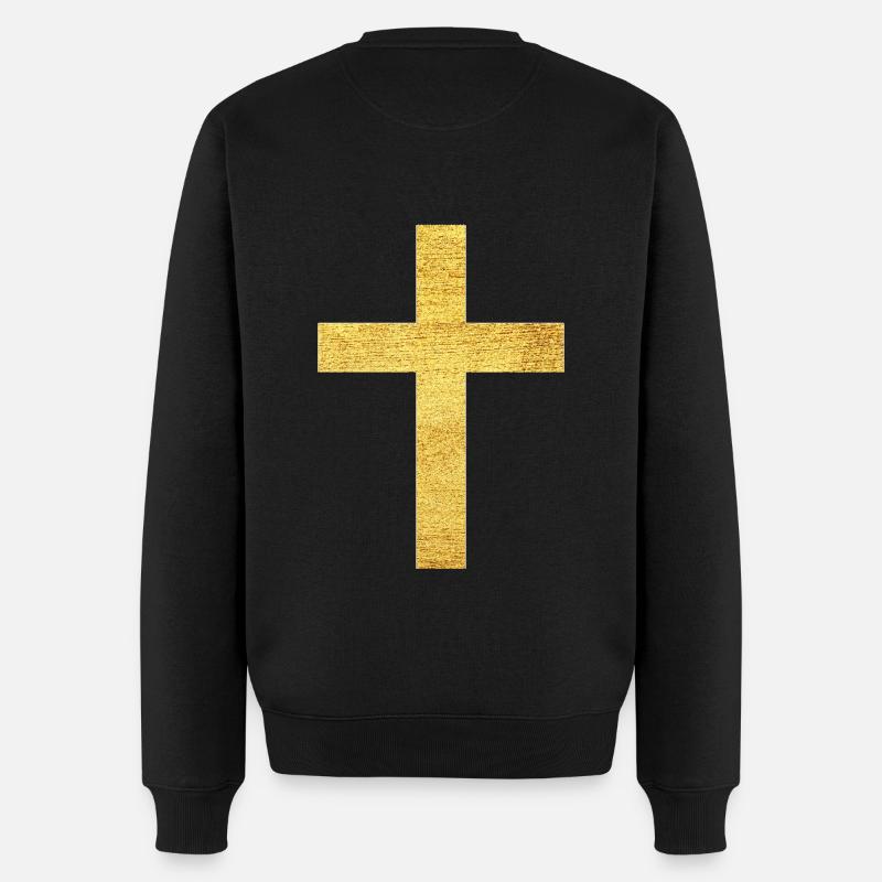 Christliches Kreuz Symbol des Glaubens und des Schutzes - Männer Premium Bio Pullover - Schwarz
