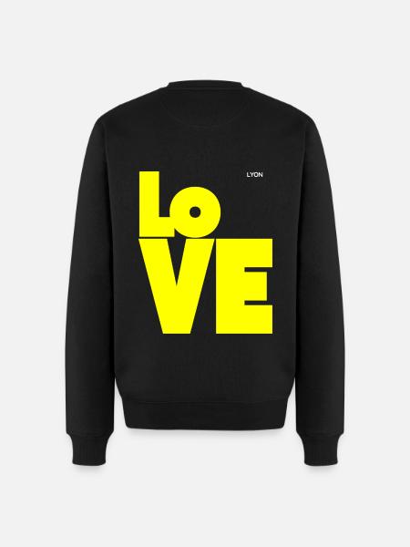 Liebe Gelb - Männer Premium Bio Pullover - Schwarz