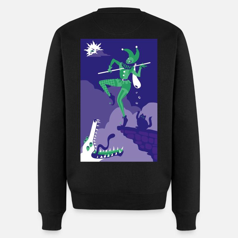 Der Narr - Tarot Große Arkana Illustration - Männer Premium Bio Pullover - Schwarz
