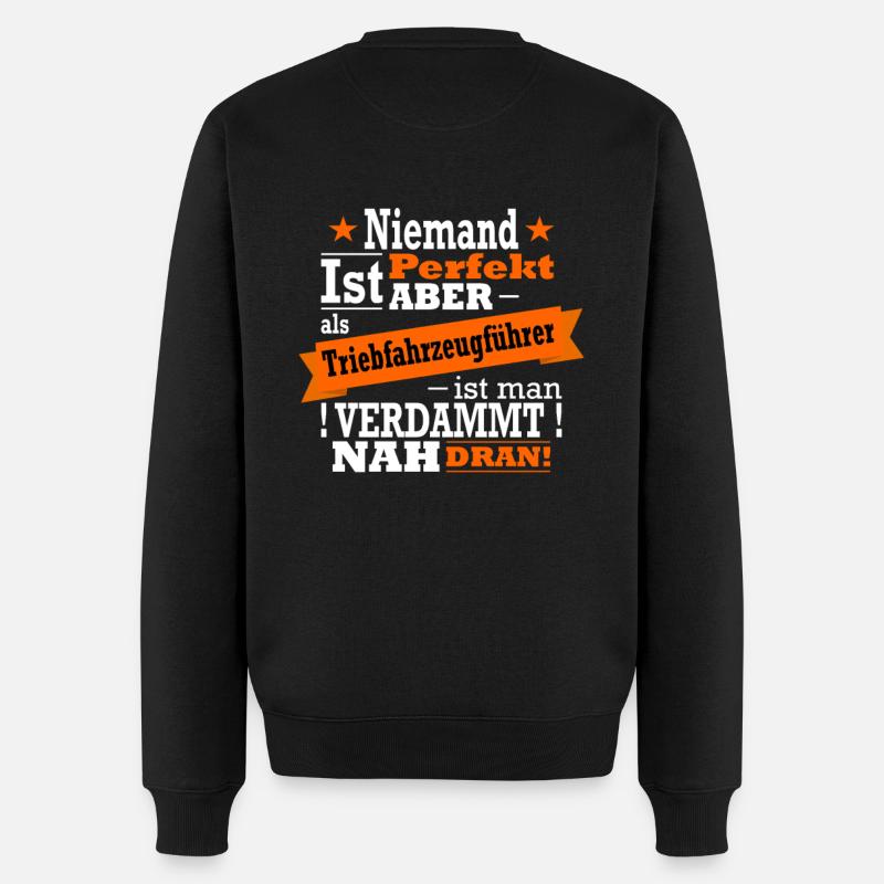 Triebfahrzeugführer, Eisenbahn und Zug Fan - Männer Premium Bio Pullover - Schwarz