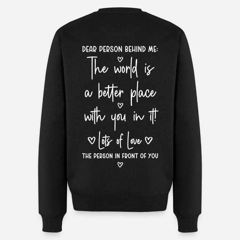 Chère personne derrière moi - Pull Premium bio Homme - noir