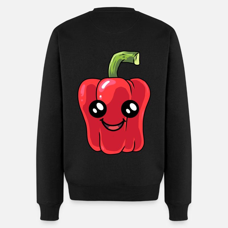 Paprika Paprikas Gemüse Vegetarisch Koch - Männer Premium Bio Pullover - Schwarz
