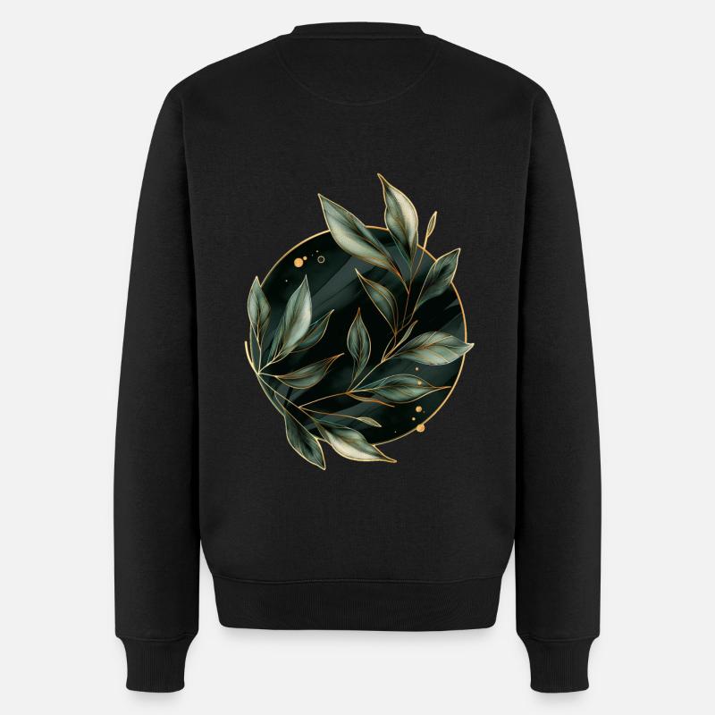 Feuilles de plantes - Pull Premium bio Homme - noir