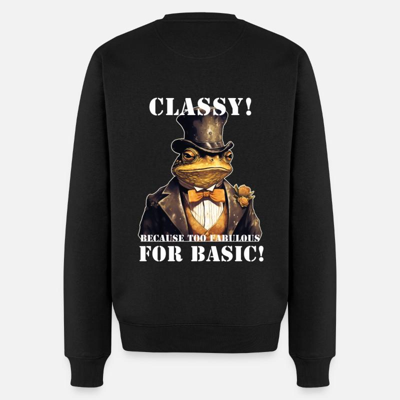 Frosch Steampunk - Männer Premium Bio Pullover - Schwarz