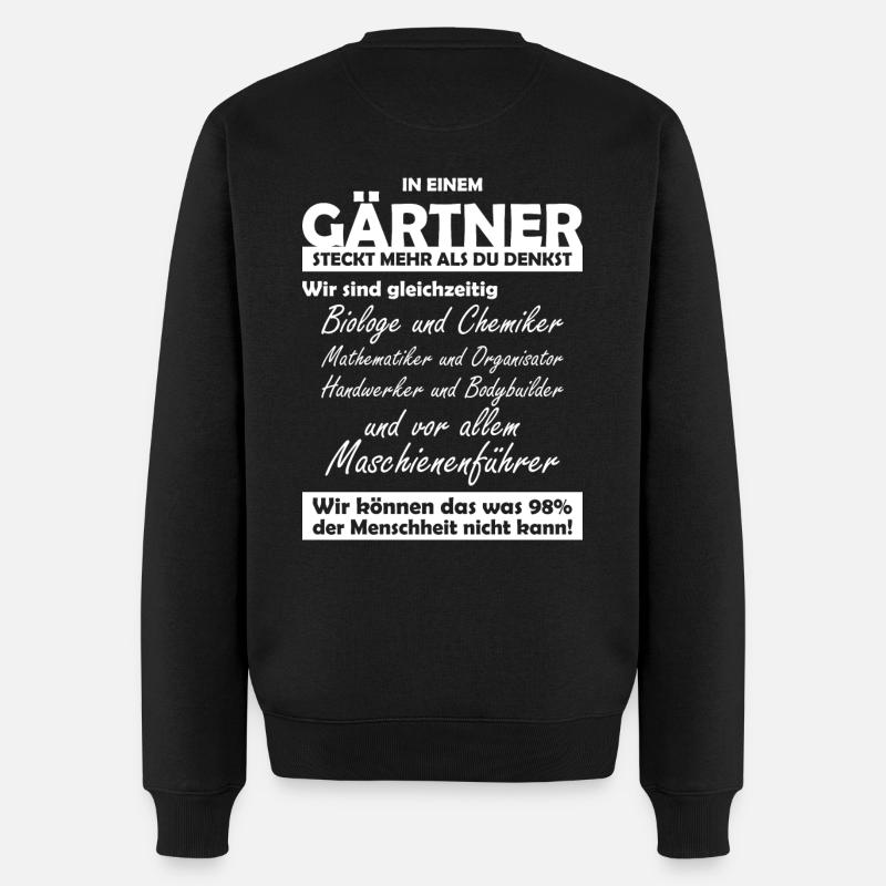 Gärtner - Männer Premium Bio Pullover - Schwarz