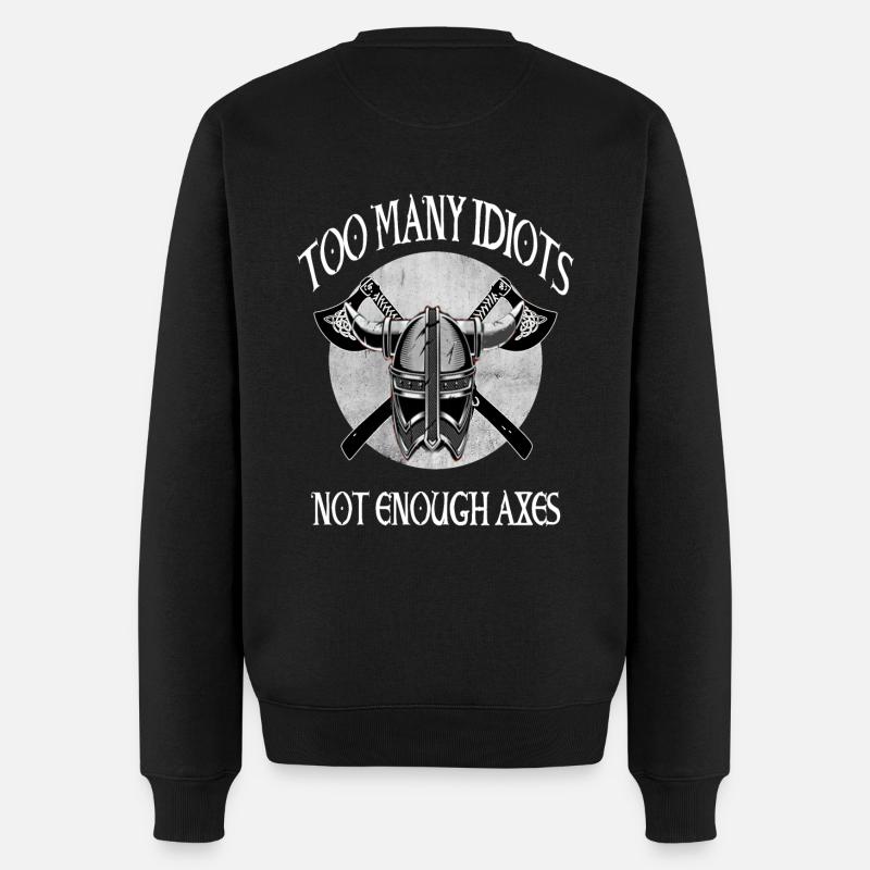 Viking Skull Skull Axe Valhalla - Pull Premium bio Homme - noir