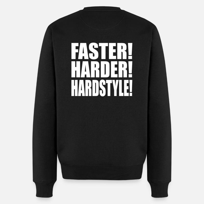 Faster Harder Hardstyle DE - Männer Premium Bio Pullover - Schwarz