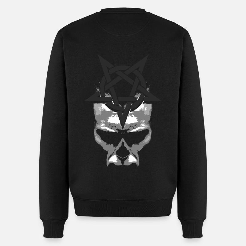 Düsteres Pentagramm - Männer Premium Bio Pullover - Schwarz