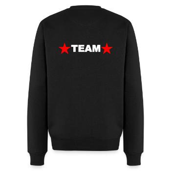 Team Rücken Stern - Männer Premium Bio Pullover - Schwarz - Hinten - Nico (187cm)