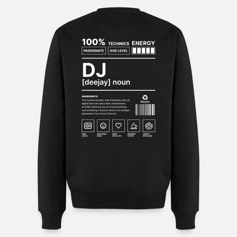 DJ-Vibes - Männer Premium Bio Pullover - Schwarz