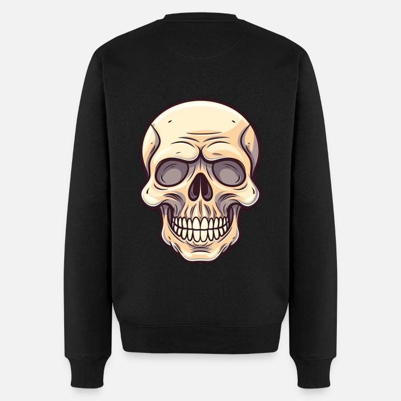 Totenkopf - Männer Premium Bio Pullover - Schwarz